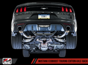 AWE S550 Mustang EcoBoost Axle-back Exhaust - Touring Edition (Chrome Silver Tips)