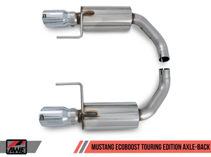 AWE S550 Mustang EcoBoost Axle-back Exhaust - Touring Edition (Diamond Black Tips)