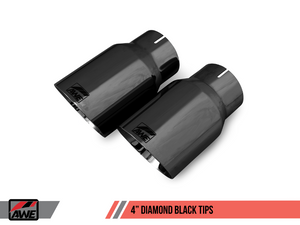 AWE S550 Mustang EcoBoost Axle-back Exhaust - Touring Edition (Diamond Black Tips)