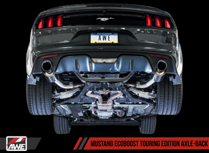 AWE S550 Mustang EcoBoost Axle-back Exhaust - Touring Edition (Diamond Black Tips)