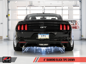 AWE S550 Mustang GT Cat-back Exhaust - Touring Edition (Diamond Black Tips)