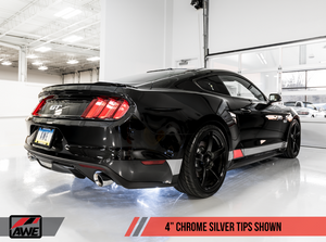 AWE S550 Mustang GT Cat-back Exhaust - Track Edition (Chrome Silver Tips)