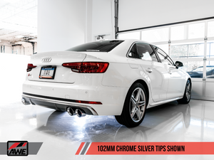AWE Tuning Audi B9 S4 Touring Edition Exhaust (Chrome Silver 102mm Tips)