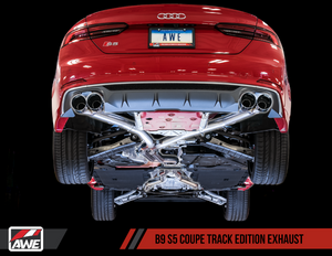 AWE Tuning Audi B9 S5 Coupe Track Edition Exhaust - Non-Resonated (Diamond Black 102mm Tips)