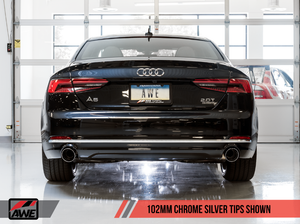 AWE Tuning B9 A5 SwitchPath Exhaust, Dual Outlet - Chrome Silver Tips (includes DP and SwitchPath Remote)
