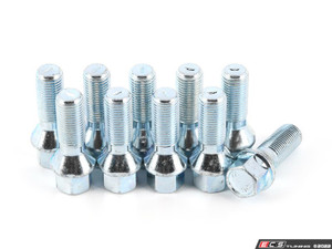 Conical Seat Wheel Bolt, Zinc - 14x1.5x33mm - Set Of 10