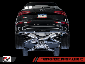 AWE Touring Edition Exhaust for Audi B9 SQ5 - Resonated - No Tips (Turn Downs)