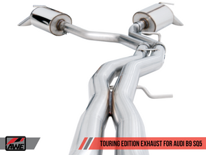 AWE Touring Edition Exhaust for Audi B9 SQ5 - Resonated - No Tips (Turn Downs)