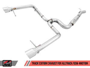 AWE Track Edition Exhaust for VW Golf Alltrack / Sportwagen 4Motion - Chrome Silver Tips