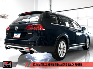 AWE Track Edition Exhaust for VW Golf Alltrack / Sportwagen 4Motion - Diamond Black Tips