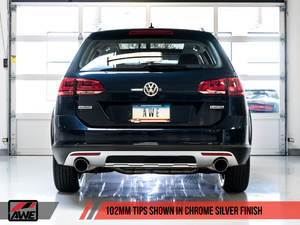 AWE Touring Edition Exhaust for VW Golf Alltrack / Sportwagen 4Motion - Chrome Silver Tips