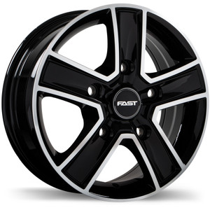 Transport 16x6.5 5x160mm +60 65.1mm | Gloss Black with Machined Face Finish
