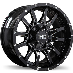 TRAXX 20x10.0 5x127 / 139.7mm -15 87.1mm | Gloss Black with Milled Trim Finish