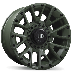 Knuckles 17x9.0 5x127 / 139.7mm +0 78.0mm | Satin Green Finish