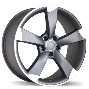 R134A 18x8.5 5x112mm +45 66.5mm | Matte Gunmetal w/Machined Face Finish