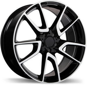 R207 19x8.5 5x112mm +40 66.5mm | Gloss Black with Machined Face Finish