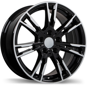 R231 19x8.5 5x112mm +25 66.6mm | Gloss Black with Machined Face Finish