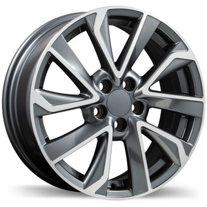 R240 16x6.5 5x100mm +39 54.1mm | Gloss Gunmetal with Machined Face Finish