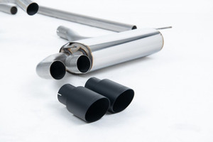 Milltek Resonated (Quieter) Downpipe-Back Exhaust with Cerakote Black OEM-Style Tips - Audi Coupe UR quattro 10v Turbo