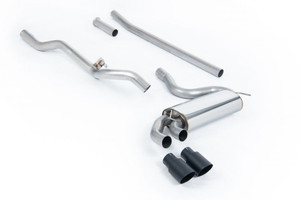 Milltek Non-Resonated (Louder) Downpipe-Back Exhaust with Cerakote Black OEM-Style Tips - Audi Coupe UR quattro 10v Turbo