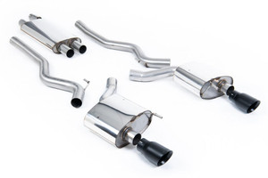 Milltek Resonated (Quieter) Cat-Back Exhaust with GT-100 Cerakote Black Tips - Ford Mustang 2.3 EcoBoost (S550 Fastback)