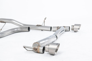 Milltek Non-Resonated (Louder) GPF/OPF Back with Brushed Titanium GT-100 Tips (Requires Maxton Diffuser) - Ford Fiesta Mk8 1.0T EcoBoost ST-Line 3 & 5 Door (155ps Hybrid OPF/GPF Models Only) - Maxton Designs Dual Outlet Kits