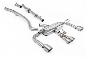 Milltek 3' Non Resonated Primary Cat Back (Louder) with Brushed Titanium GT Tips