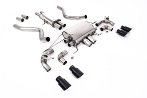 Milltek Cat Back Valved System with Cerakote Black Trims - Resonated
