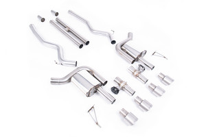 Milltek Active Valved Cat Back with H Pipe and Brushed Titanium Tips