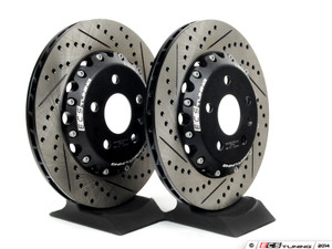Front and Rear Cross-Drilled & Slotted 2-Piece Semi-Floating Brake Rotor Kit (345x30/310x22)