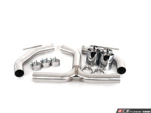 MK6 GTI Muffler Delete Kit - Chrome 4.0" Swivel Tips
