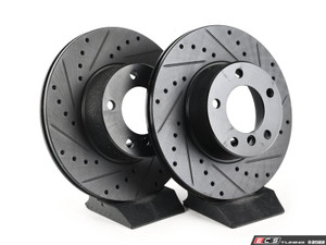 Front V5 Drilled & Slotted Brake Rotors - Set (296x22)