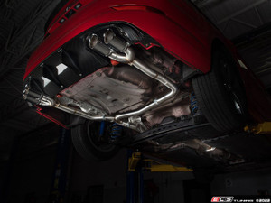 MK7 Jetta Quad Exit Cat-Back Exhaust System - With Carbon Fiber Rear Diffuser & 3.5"  Chrome Tips
