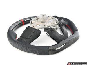 ECS MINI Cooper Flat Bottom Carbon Fiber Steering Wheel (Carbon/Perforated Leather/Red Stitching/RED Center Stripe) - Gen 3