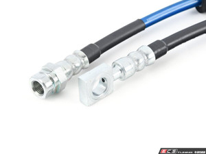 MK8 Golf R Exact-Fit Stainless Steel Brake Line Kit - Front & Rear Set - Blue