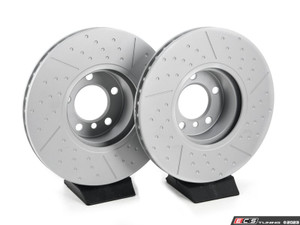 Front V5 Dimpled & Slotted Brake Rotors - Set (340x30)