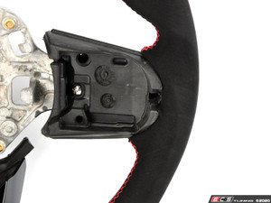 ECS MINI Cooper Flat Bottom Carbon Fiber Steering Wheel (Carbon/Alcantara/Red Stitching) NO RED Center Stripe - Gen 3