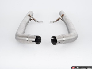 B6 S4 Muffler Delete Kit - With 4.0" Black Chrome Tips