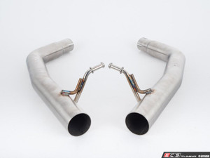 B6 S4 Muffler Delete Kit - With 4.0" Black Chrome Tips