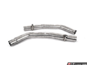 B6 S4 Muffler Delete Kit - With 4.0" Black Chrome Tips