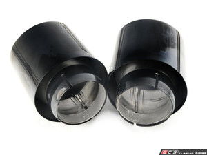 B6 S4 Muffler Delete Kit - With 4.0" Black Chrome Tips