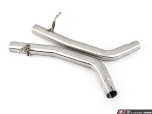 B6 S4 Muffler Delete Kit - With 4.0" Black Chrome Tips