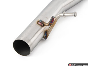 B6 S4 Muffler Delete Kit - With 4.0" Black Chrome Tips