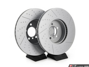 Front V5 Dimpled & Slotted Brake Rotors - Set (370x30)
