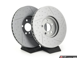 Front V5 Dimpled & Slotted Brake Rotors - Set (335x30)