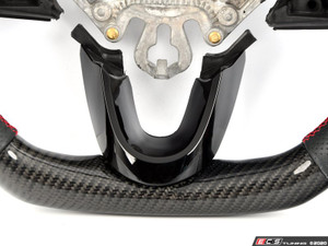 ECS MINI Cooper Flat Bottom Carbon Fiber Steering Wheel (Carbon/Perforated Leather/Red Stitching) NO RED Center Stripe - Gen 3
