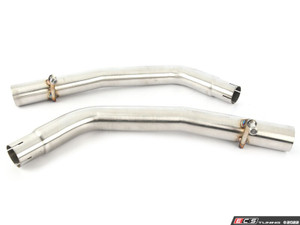 B6 S4 Muffler Delete Kit - With 4.0" Chrome Tips
