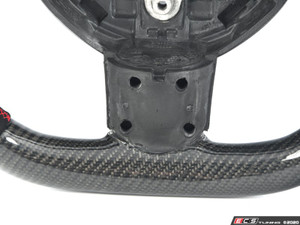 ECS MINI Cooper Flat Bottom Carbon Fiber Steering Wheel (Carbon/Alcantara/Red Stitching/Red Center Stripe)- Gen 2