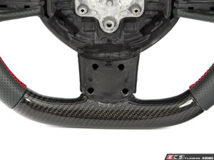 ECS MINI Cooper Flat Bottom Carbon Fiber Steering Wheel (Carbon/Perforated Leather/Red Stitching) NO Red Center Stripe- Gen 2