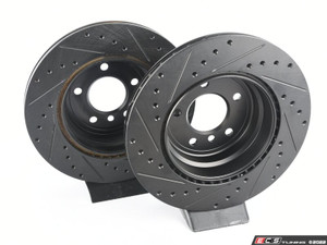 Rear V5 Drilled & Slotted Brake Rotors - Set (324x22)
